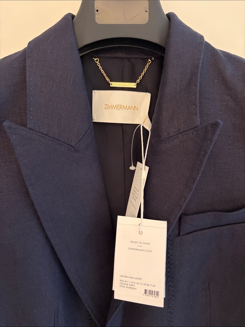 Zimmermann Natura navy Linen Blazer